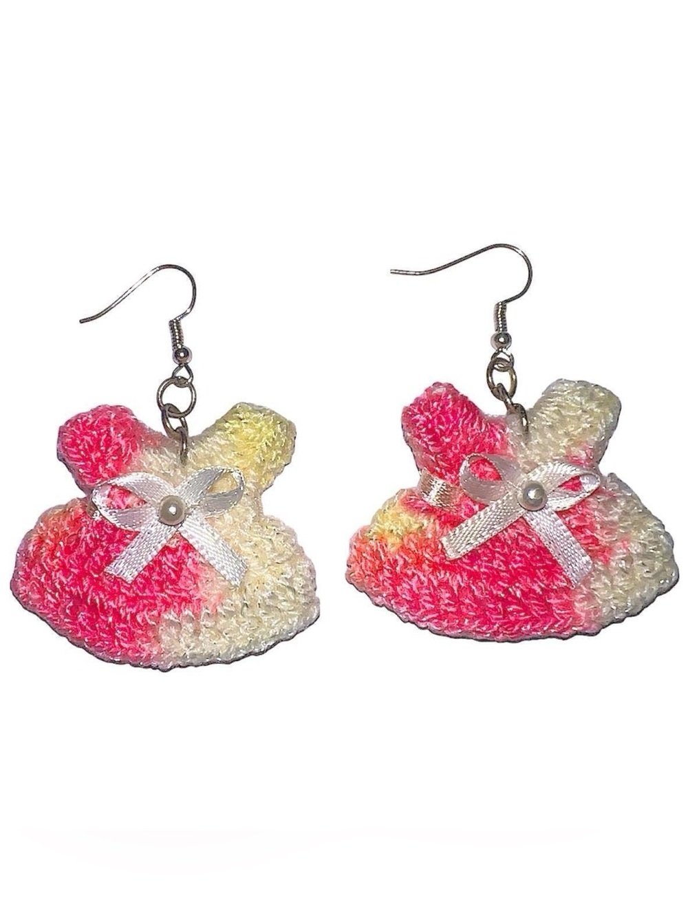 Handmade knit dress earrings
